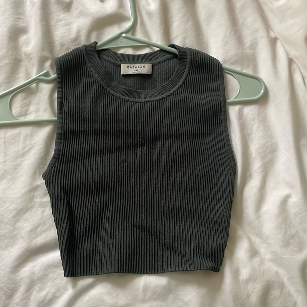 Aritzia gray ribbed tank